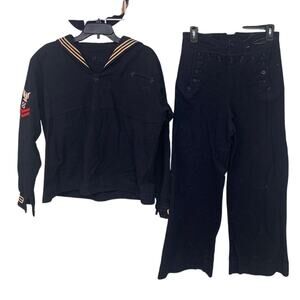 Vintage US Navy Uniform Naval Clothing Factory Mens 28 Sailor Shirt Hat Pants